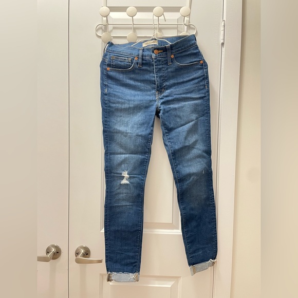 Madewell Blue Skinny Jeans, Midrise, Size 25 - Picture 3 of 5
